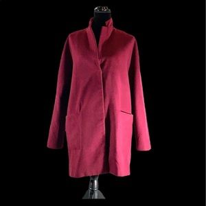 TOPSHOP Boyfriend Coat size 10 plum